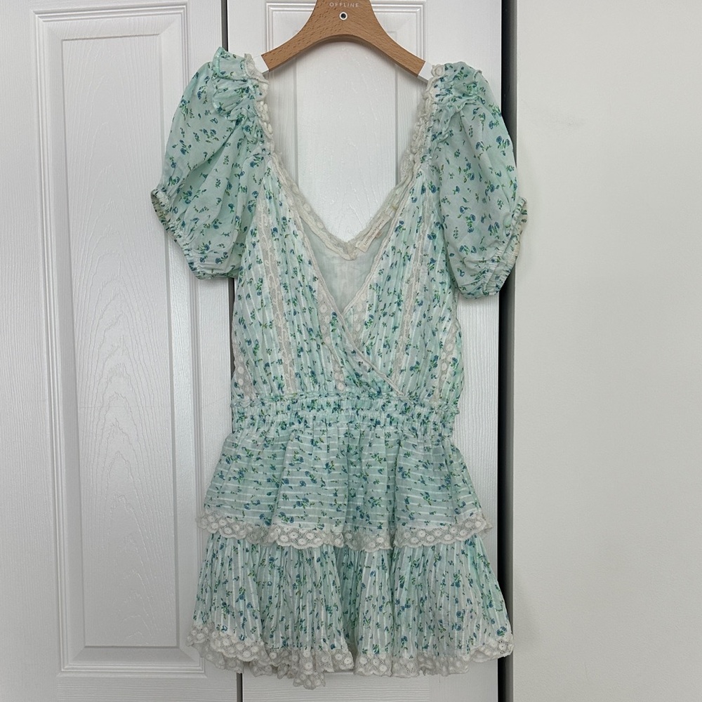 LOVESHACKFANCY CARLO DRESS SIZE XSMALL